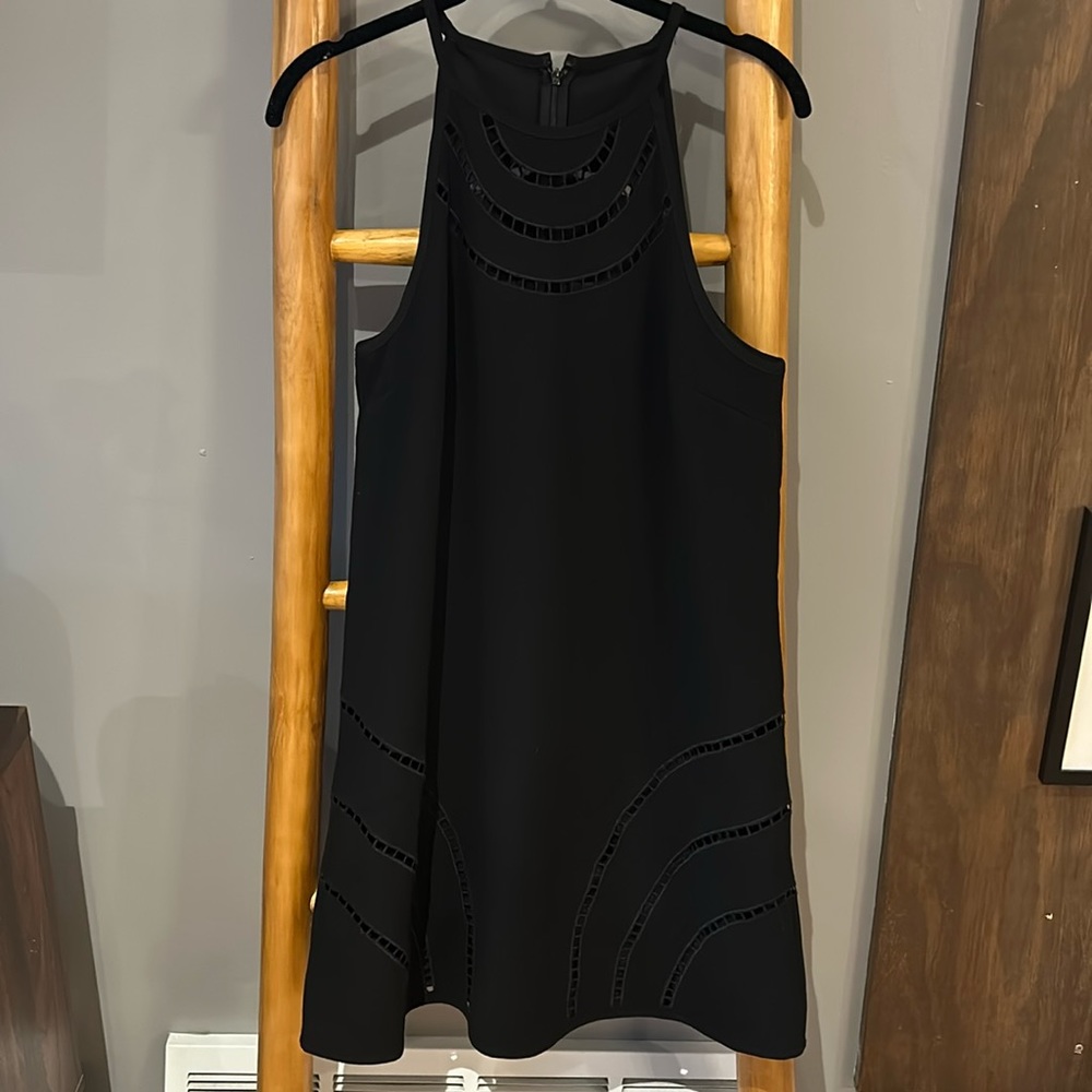 Trina Turk black cut out halter dress